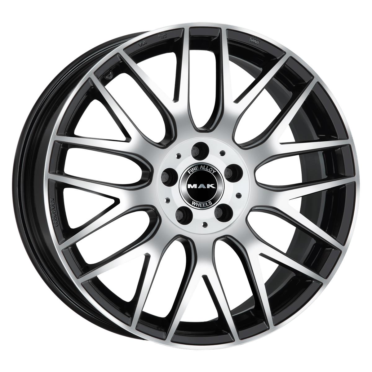 MAK Arrow Black Mirror 10x21 5x112 ET44 CB66,6 (Long Bolt) R14 1020 kg F1021OWBM44WS3Y