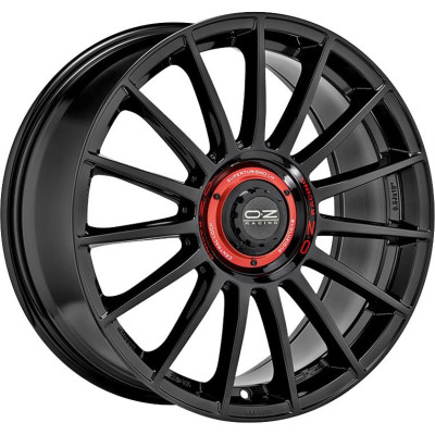 OZ Racing Superturismo Evoluzione Gloss Black + Red Lettering 8,5x19 5x108 ET45 CB75,0 60° 650 kg W01852200EM4