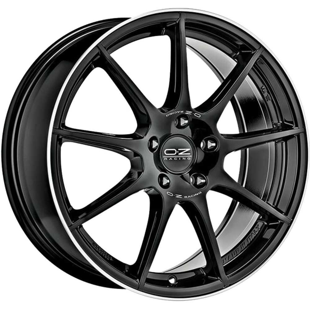 OZ Racing Veloce GT Gloss Black+Diamond Lip+Silver Lettering 7,5x17 5x100 ET35 CB68,1 Tuner 60° 650 kg W01983250GD4