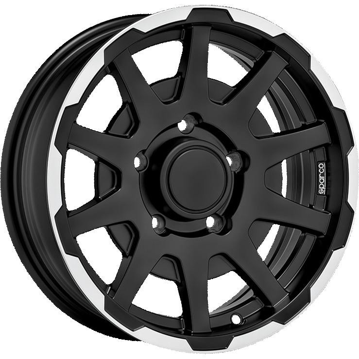Sparco Dakar Matt Black Lip Polish 5,5x16 5x139.7 ET0 CB108,1 60° 500 kg W29080002TC3
