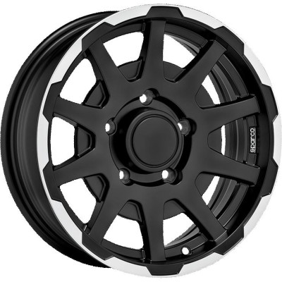 Sparco Dakar Matt Black Lip Polish 5,5x16 5x139.7 ET5 CB108,1 (No cap) 60° 500 kg W29080001TC3