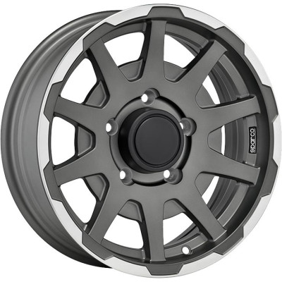 Sparco Dakar Matt Dark Grey Lip Polished 5,5x16 5x139.7 ET0 CB108,1 60° 500 kg W29080002TM7