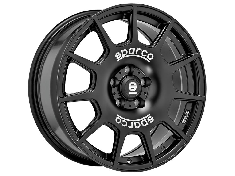 Sparco Terra Matt Black White Lettering 7,5x17 5x100 ET48 CB63,4 60° 610 kg W29047500P4