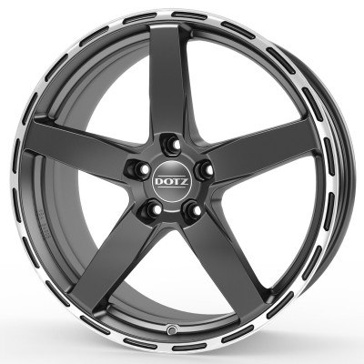 Dotz MarinaBay dark Gunmetal/polished lip 10x21 5x112 ET40 CB70,1 60° 780 kg OMA1P8FL40