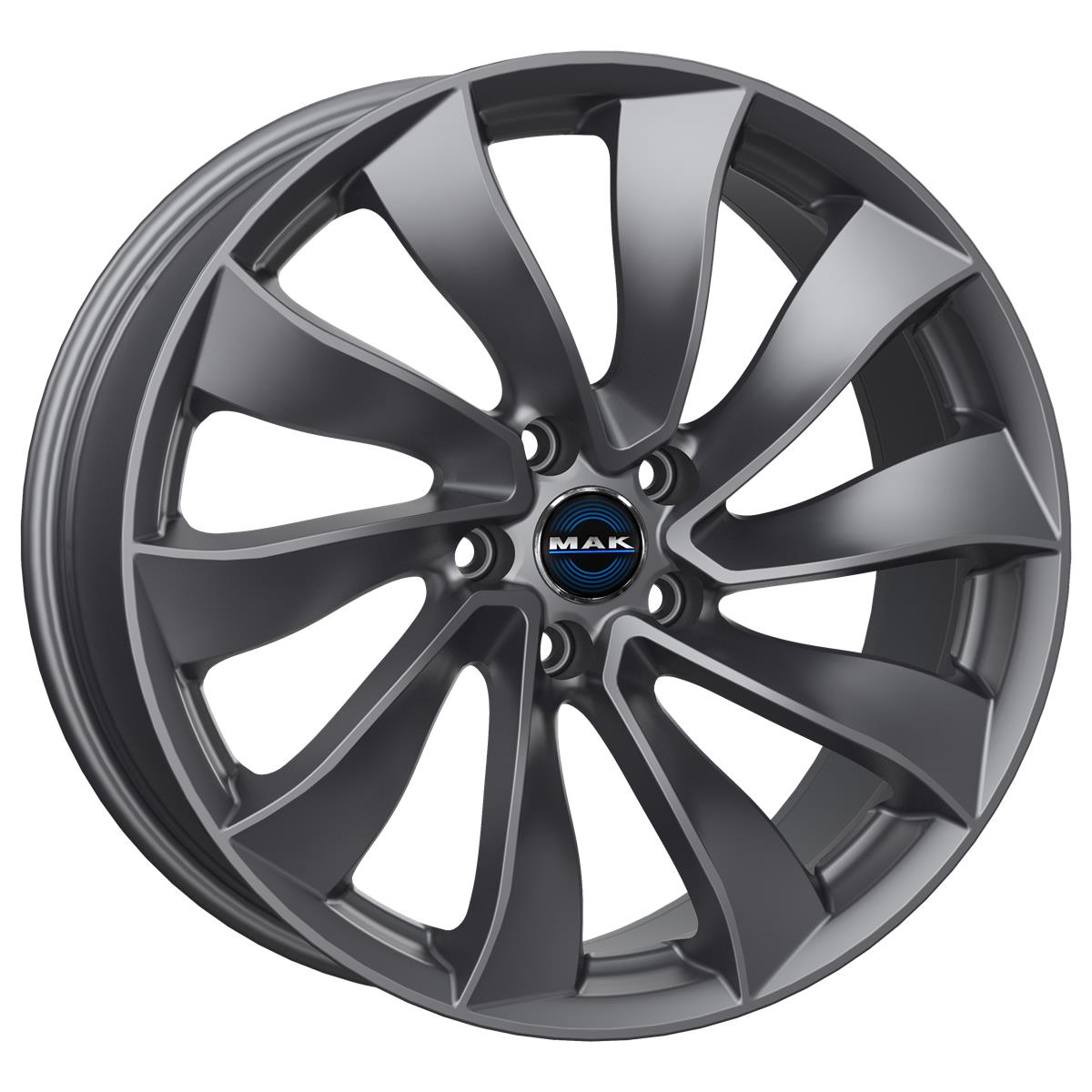 MAK Solar Gloss Gun Metallic 9,5x20 5x114.3 ET45 CB64,1 60° 750 kg F9520SXGM45FR3
