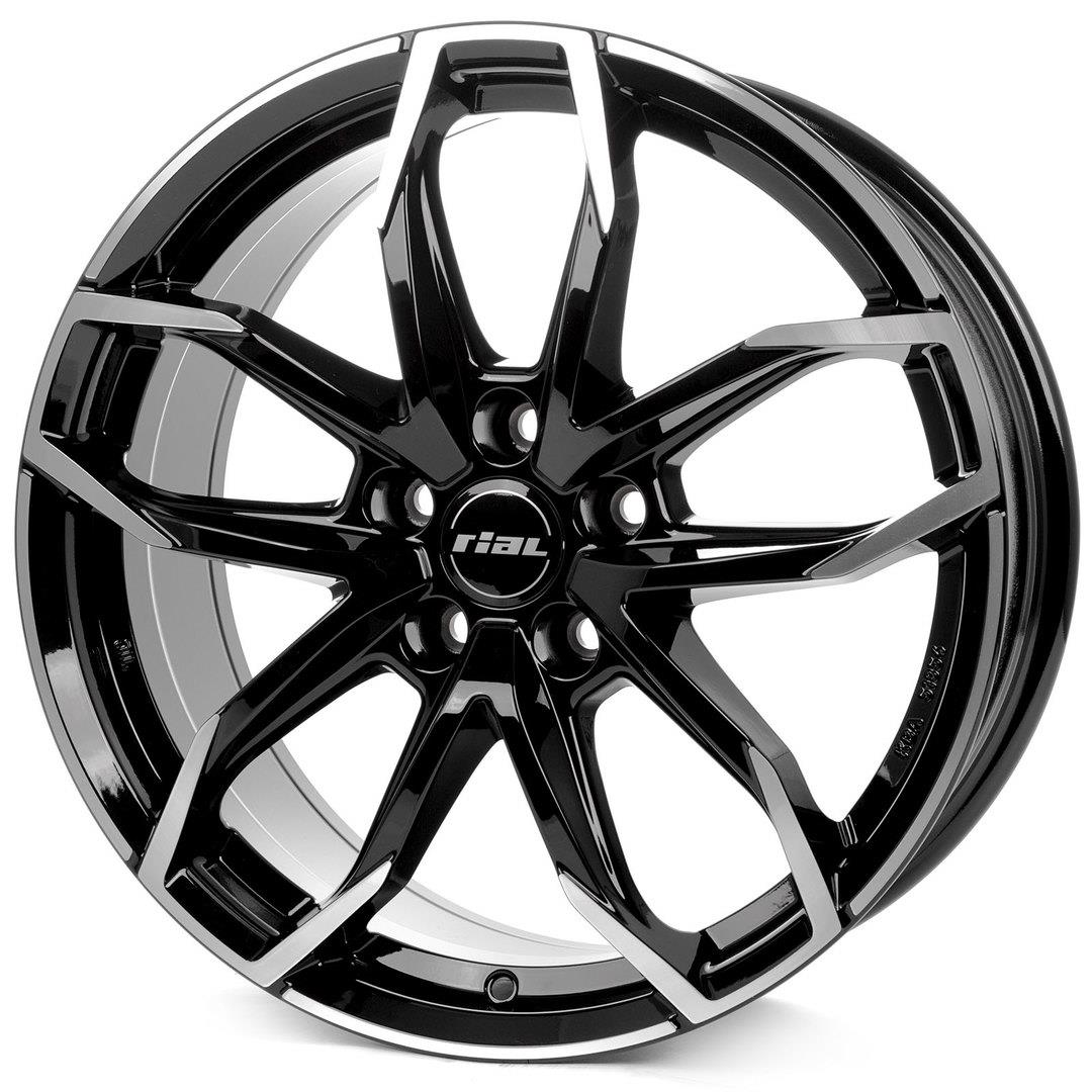 Rial Lucca diamond-black frontpolished 8x20 5x108 ET45 CB70,1 60° 740 kg LUC802045B53-1