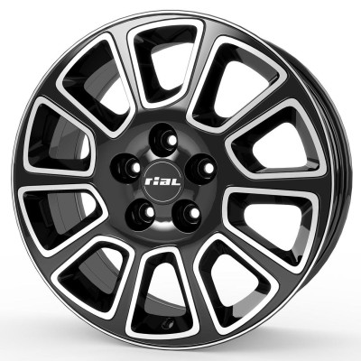Rial Transporter 2 diamond-black frontpolished 6x16 5x114.3 ET50 CB66,1 60° 900 kg TP2-60650TP13-1