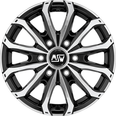 MSW 48 Van 6 Holes Gloss Black Full Polished 6,5x16 6x120 ET50 CB74,5 60° 1350 kg W19341003T56