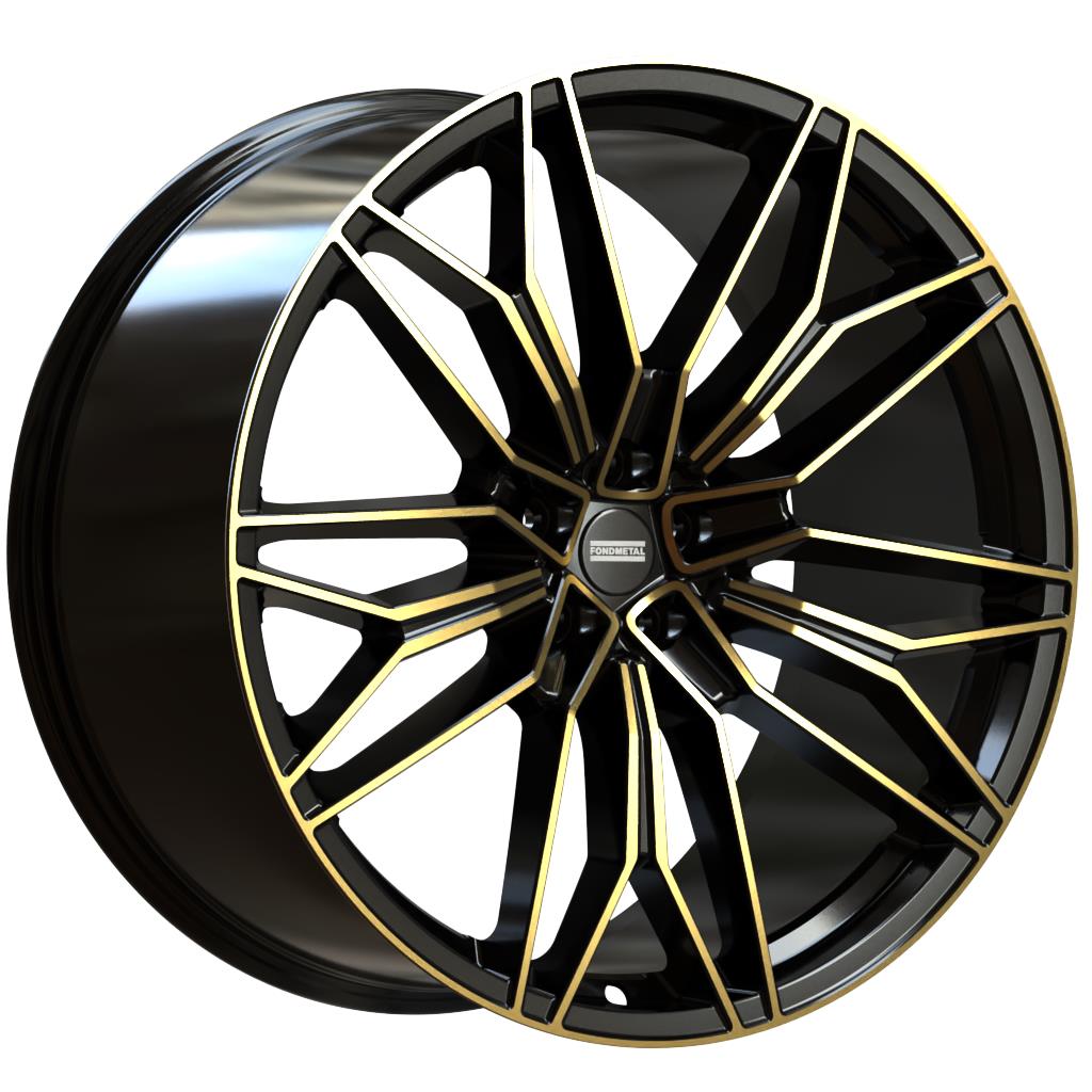 Fondmetal STC-23 Black Clearcoat Glossy Gold Machined 10x23 5x120 ET22 CB66,6 60° 1050 kg RF19996