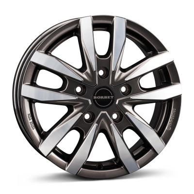Borbet CW5 mistral anthracite glossy polished 6,5x16 5x160 ET60 CB65,1 60° 1200 kg 497843