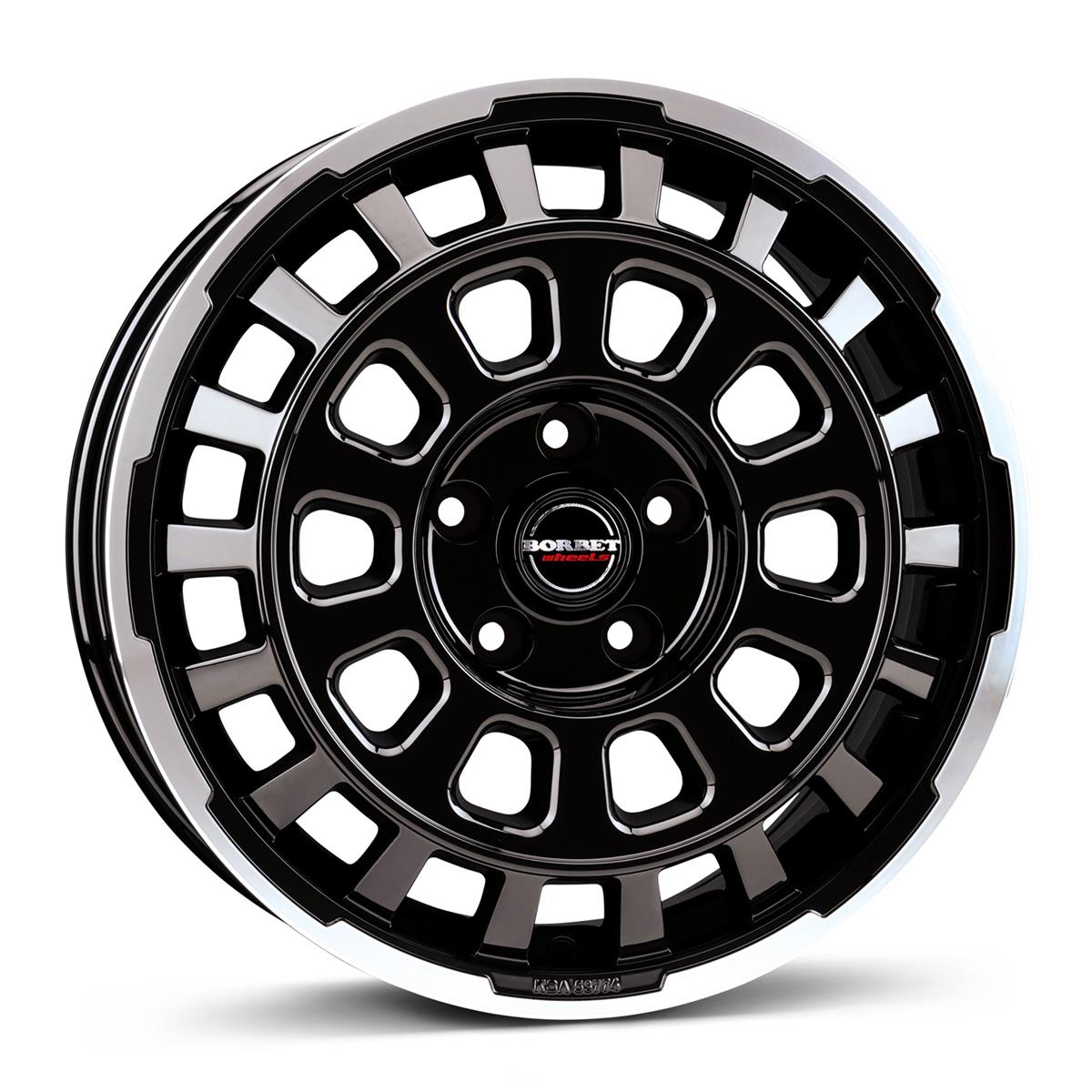 Borbet CW7 black rim polished glossy 7,5x18 5x118 ET53 CB71,1 60° 1250 kg 498023