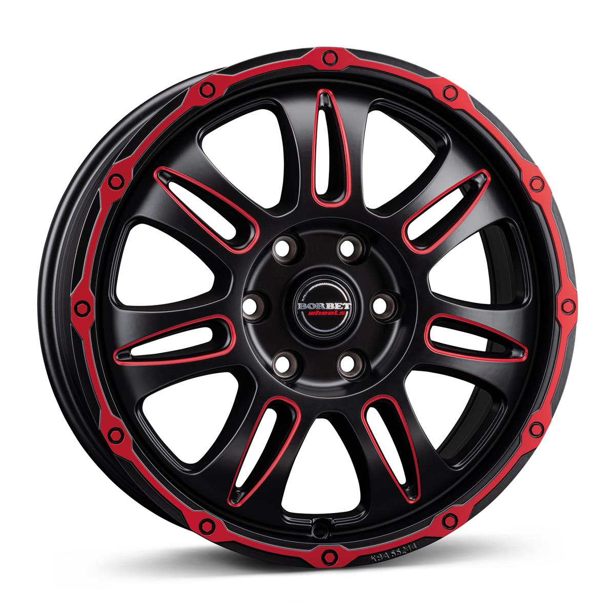 Borbet CW8 red rim window polished matt 8x18 5x118 ET50 CB71,1 60° 1200 kg 222749