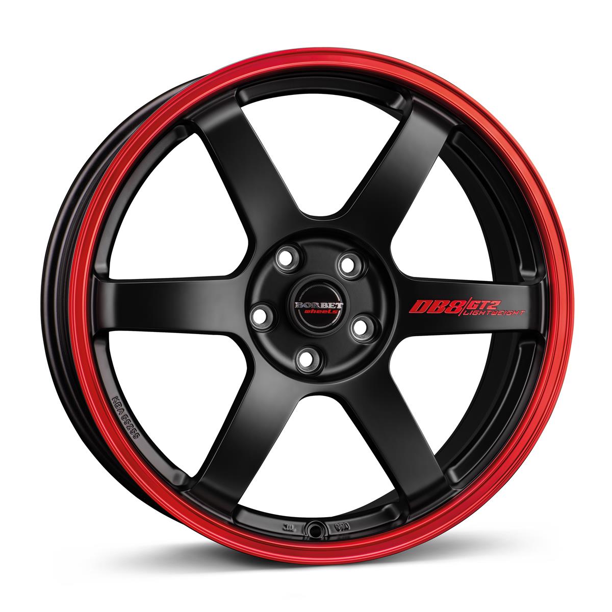 Borbet DB8GT2 black matt rim red 8,5x19 5x114.3 ET40 CB72,6 60° 700 kg 498148