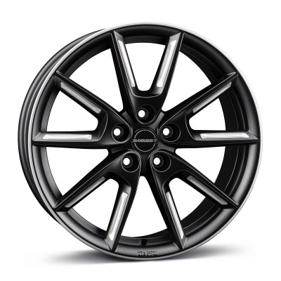 Borbet LX18 black matt silver spoke rim 8x18 5x112 ET40 CB66,6 60° 690 kg 497213