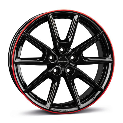Borbet LX19 black glossy rim red 8x19 5x112 ET40 CB66,6 60° 760 kg 497889