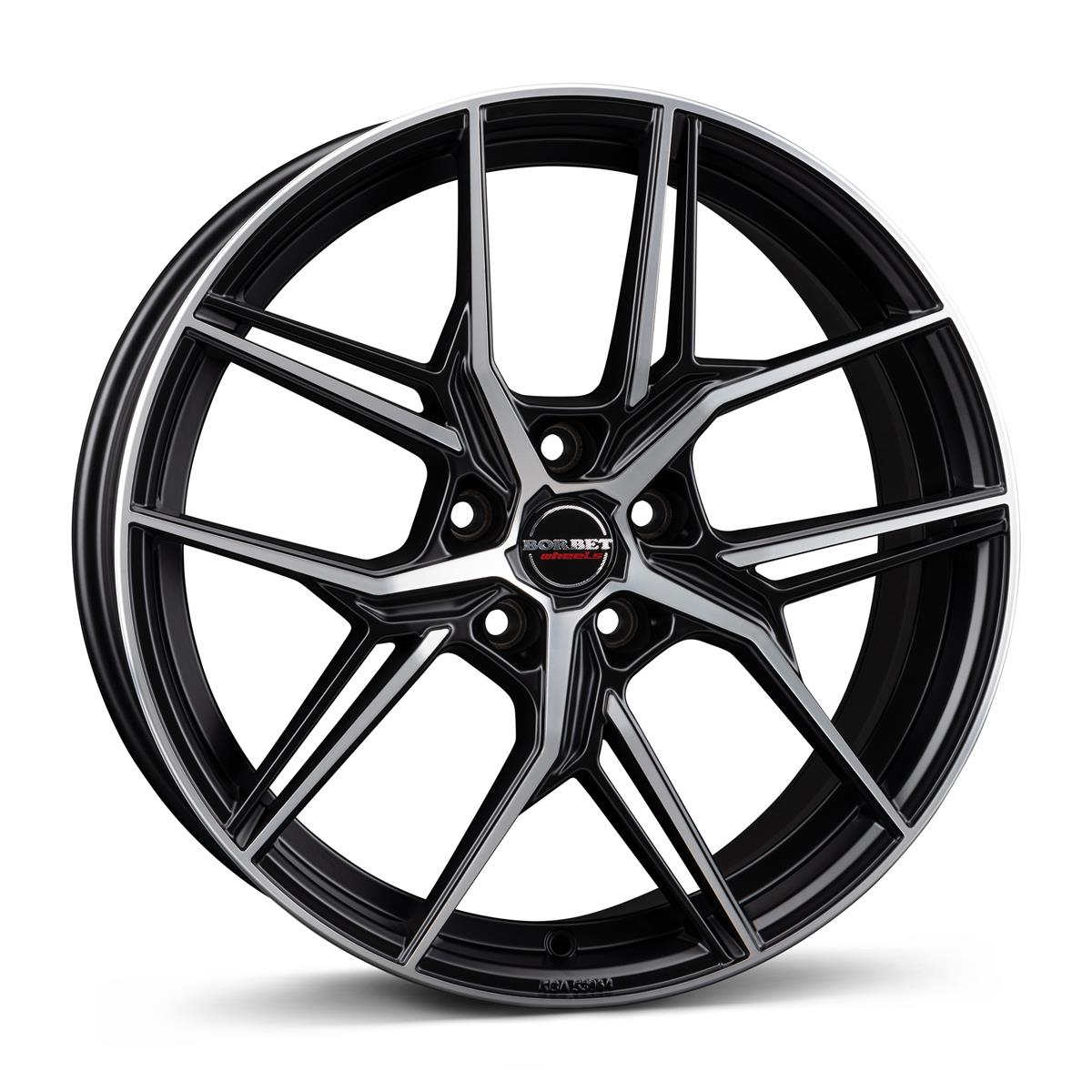 Borbet QX black polished matt 8x19 5x114.3 ET53 CB72,6 60° 650 kg 497855