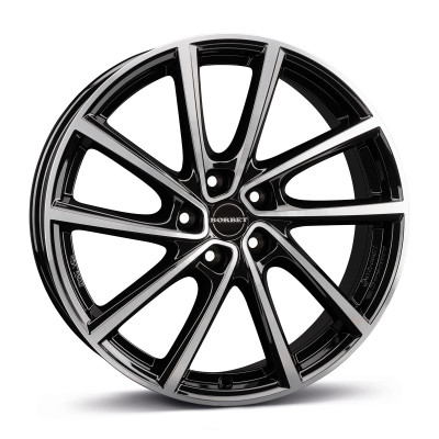 Borbet V black polished glossy 7x19 5x108 ET38 CB65,1 60° 650 kg 497390