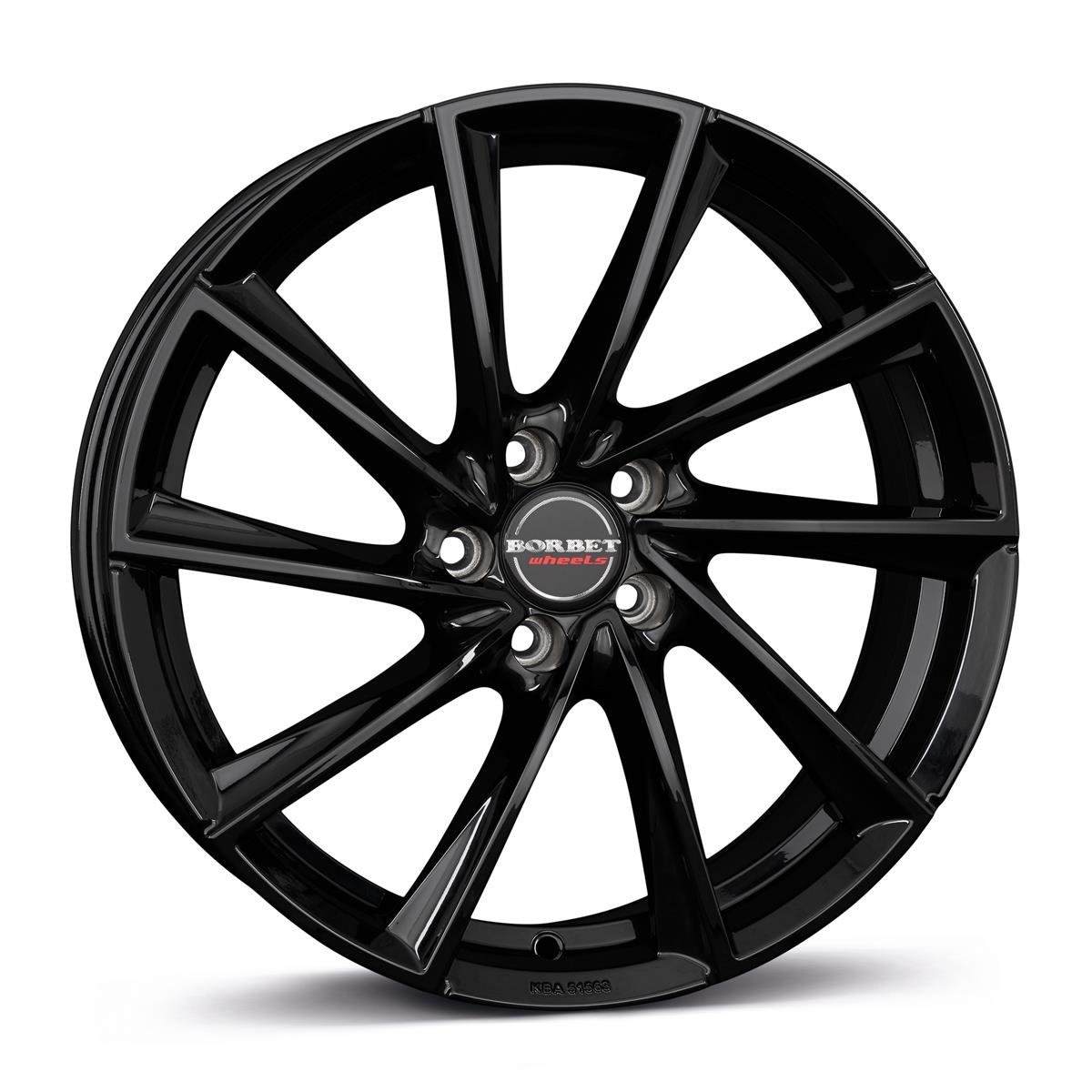 Borbet VTX black glossy 8x18 5x112 ET48 CB66,6 60° 670 kg 496559