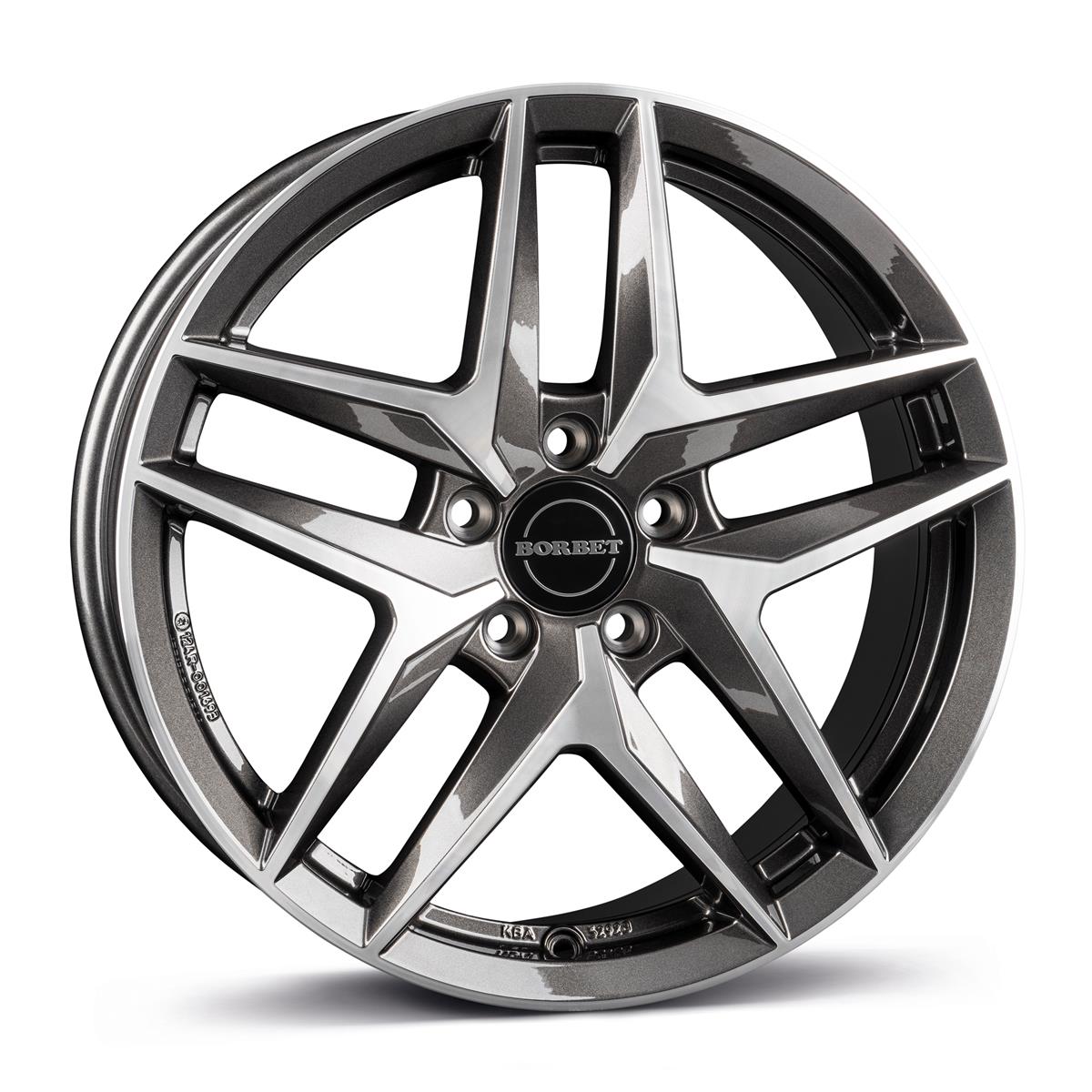 Borbet Z mistral anthracite glossy polished 7,5x18 5x112 ET43 CB57,1 R13 700 kg 497511