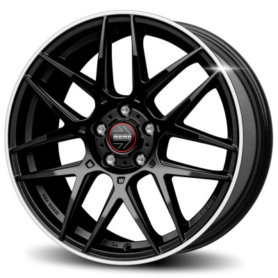 Momo Competizione Glossy Black Polished Lip 7,5x17 5x110 ET33 CB65,1 60° 700 kg WCOW75733065E